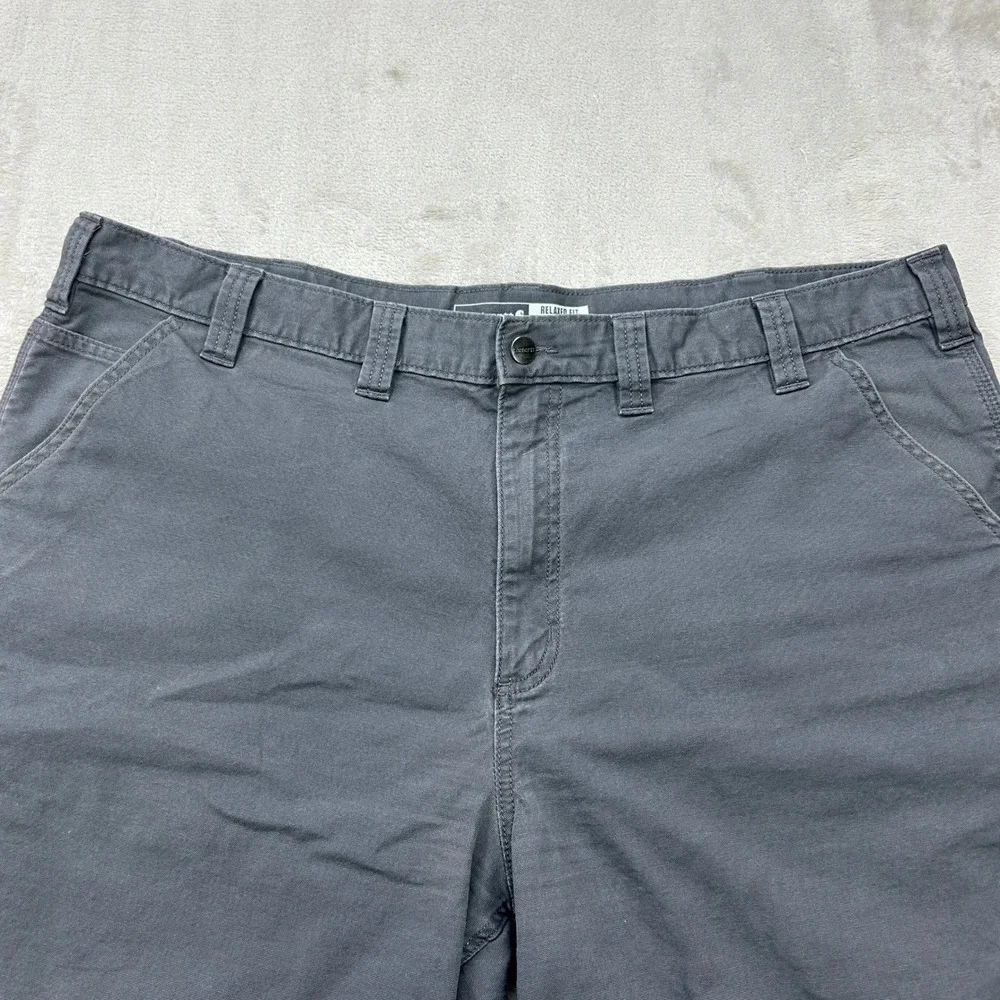 Carhartt Work Shorts Mens 44 Grey Rugged Flex Relaxed Fit Canvas 10